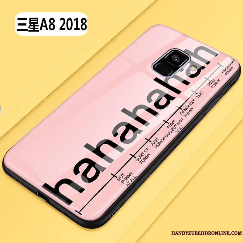 Etui Samsung Galaxy A8 2018 Tasker Glas Rød, Cover Samsung Galaxy A8 2018 Beskyttelse Smuk Frisk