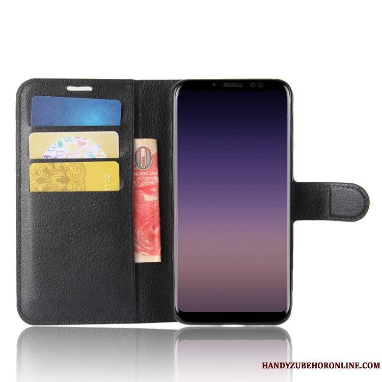 Etui Samsung Galaxy A8 2018 Tasker Kort Trend, Cover Samsung Galaxy A8 2018 Tegnebog Telefonlyserød