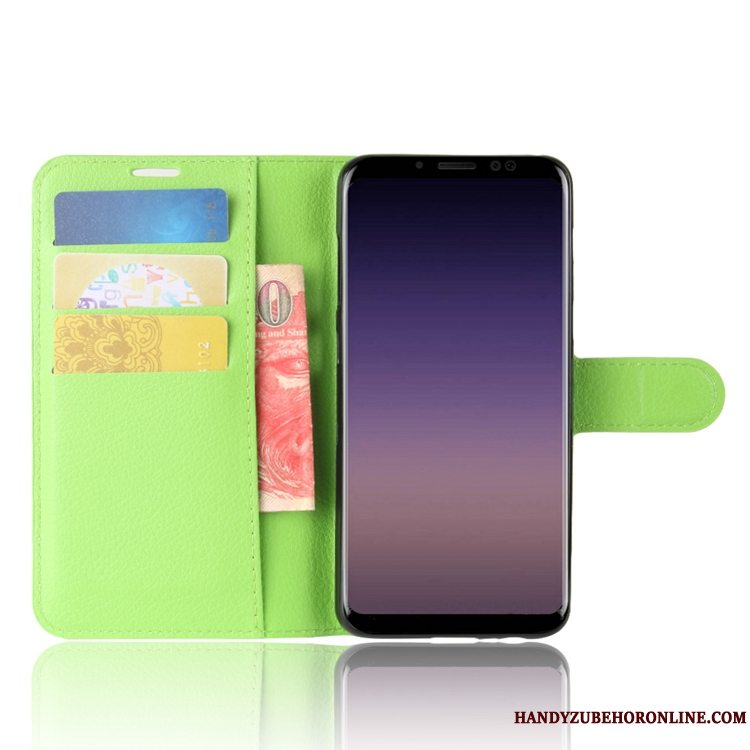 Etui Samsung Galaxy A8 2018 Tasker Kort Trend, Cover Samsung Galaxy A8 2018 Tegnebog Telefonlyserød