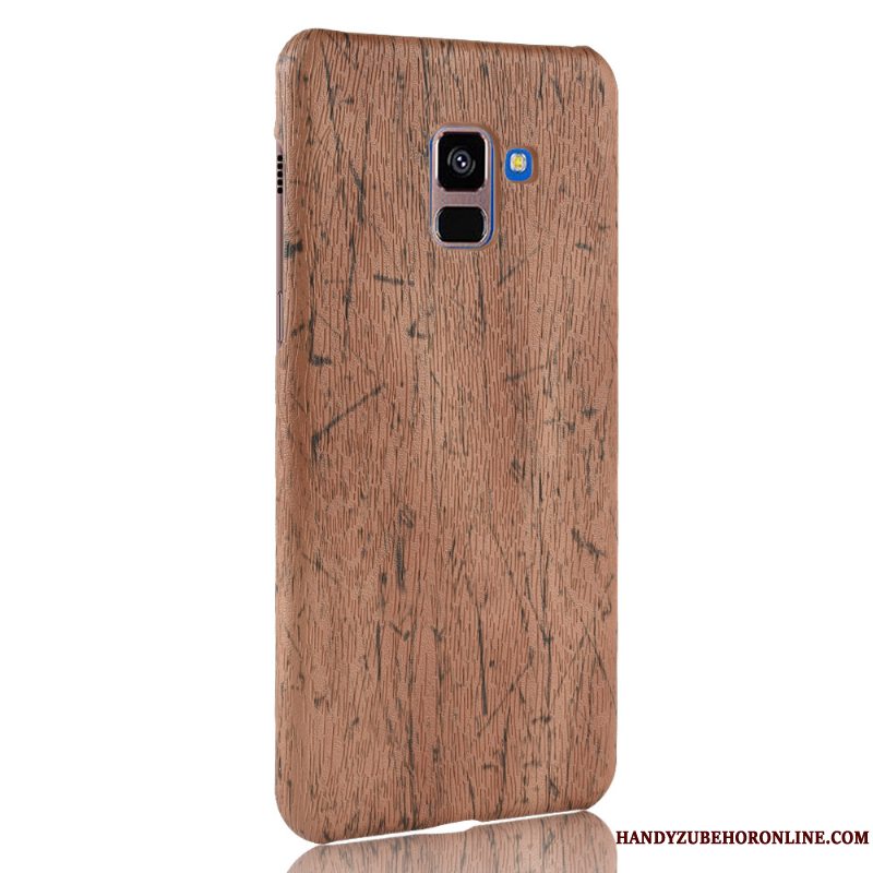 Etui Samsung Galaxy A8 2018 Trækorn Telefonhård, Cover Samsung Galaxy A8 2018 Vintage Nubuck Rød