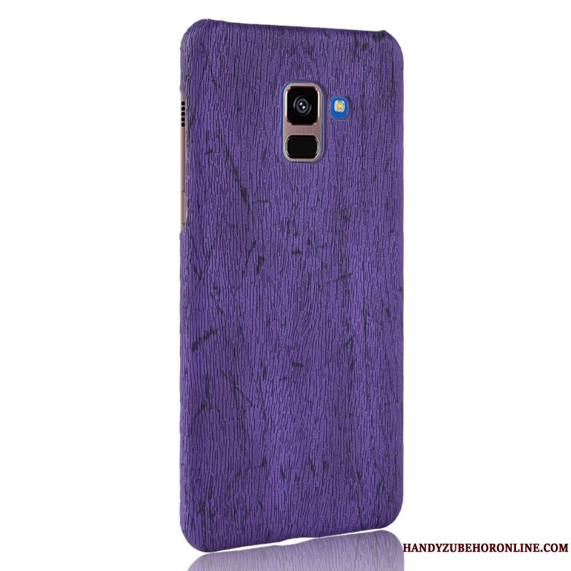 Etui Samsung Galaxy A8 2018 Trækorn Telefonhård, Cover Samsung Galaxy A8 2018 Vintage Nubuck Rød