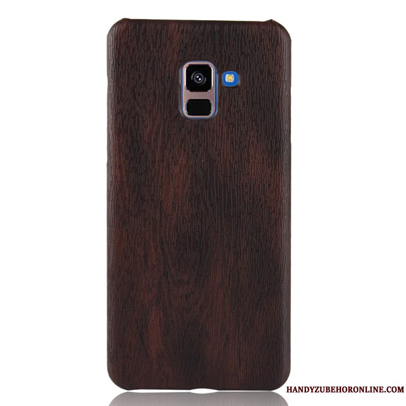 Etui Samsung Galaxy A8 2018 Trækorn Telefonhård, Cover Samsung Galaxy A8 2018 Vintage Nubuck Rød