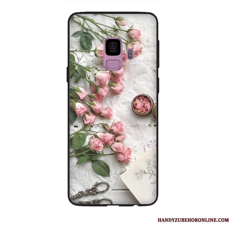 Etui Samsung Galaxy A8 2018 Vintage Rose Grå, Cover Samsung Galaxy A8 2018 Beskyttelse Blomster Telefon