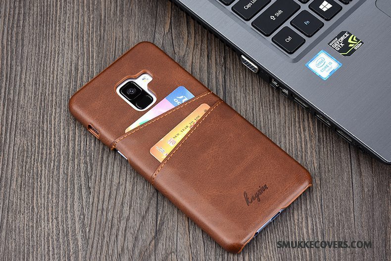 Etui Samsung Galaxy A8 Beskyttelse Kort Business, Cover Samsung Galaxy A8 Læder Telefon