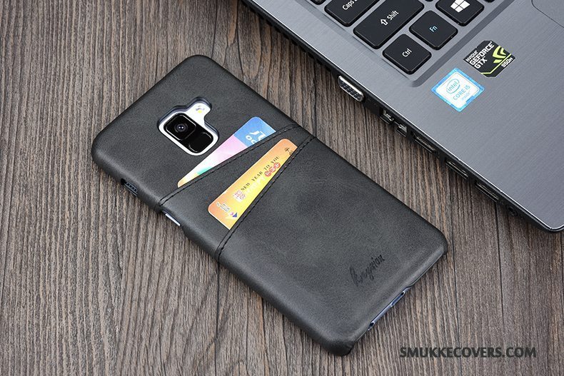 Etui Samsung Galaxy A8 Beskyttelse Kort Business, Cover Samsung Galaxy A8 Læder Telefon