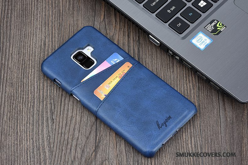 Etui Samsung Galaxy A8 Beskyttelse Kort Business, Cover Samsung Galaxy A8 Læder Telefon