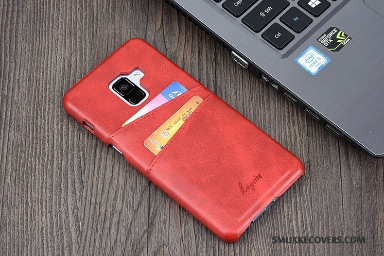 Etui Samsung Galaxy A8 Beskyttelse Kort Business, Cover Samsung Galaxy A8 Læder Telefon