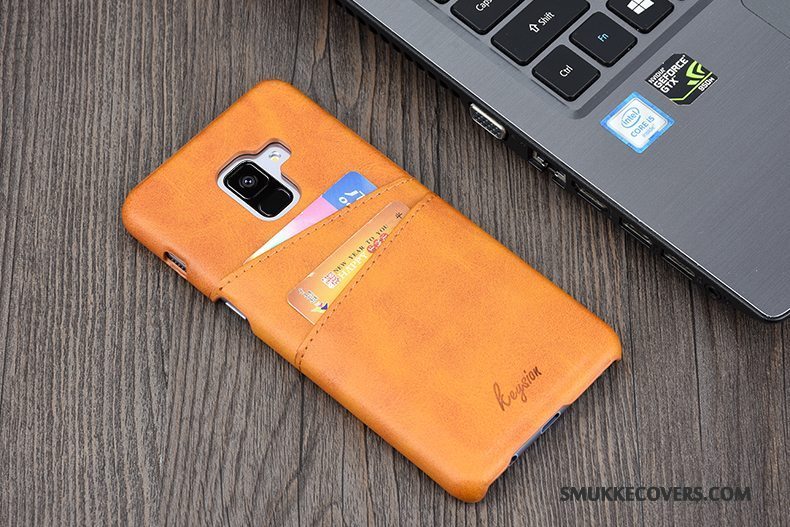 Etui Samsung Galaxy A8 Beskyttelse Kort Business, Cover Samsung Galaxy A8 Læder Telefon