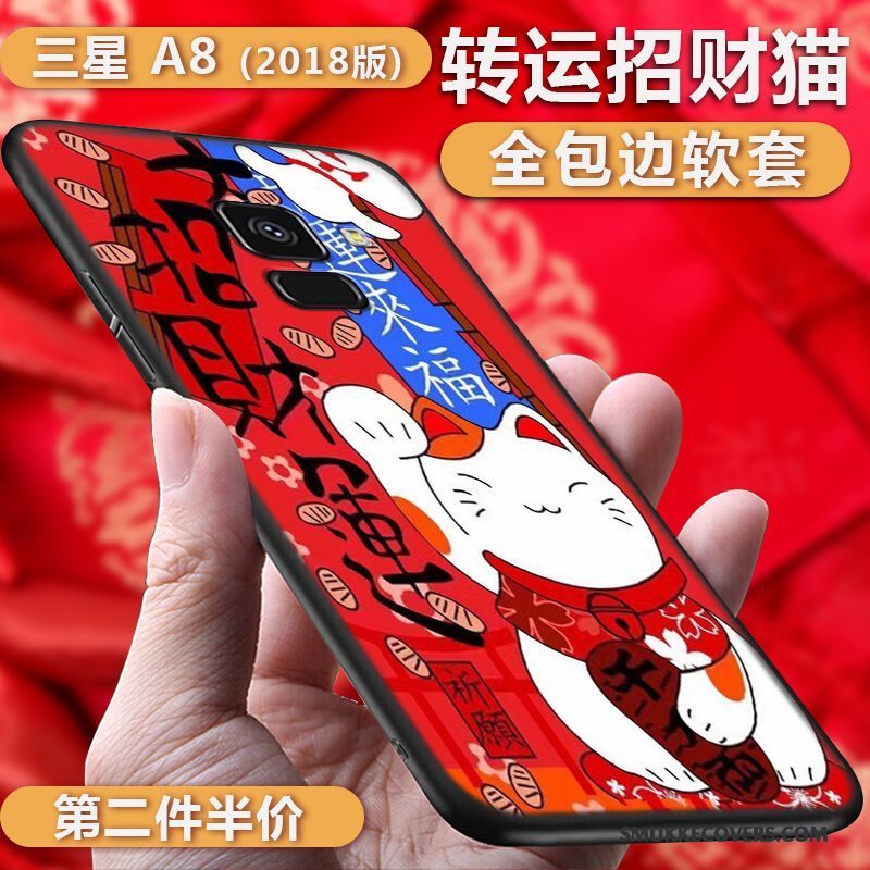 Etui Samsung Galaxy A8+ Beskyttelse Ny Kat, Cover Samsung Galaxy A8+ Blød Wealth Telefon