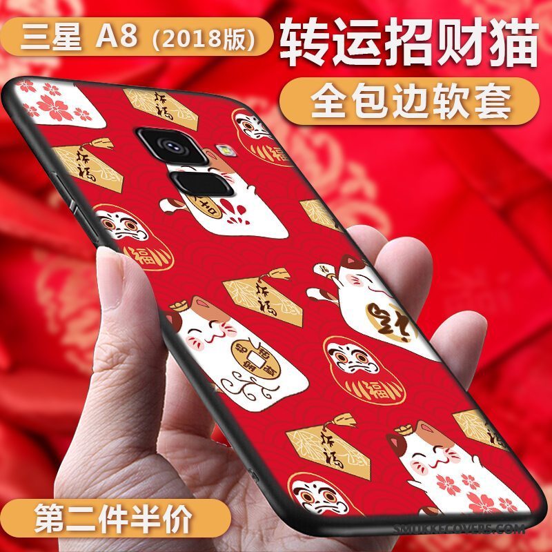 Etui Samsung Galaxy A8+ Beskyttelse Ny Kat, Cover Samsung Galaxy A8+ Blød Wealth Telefon