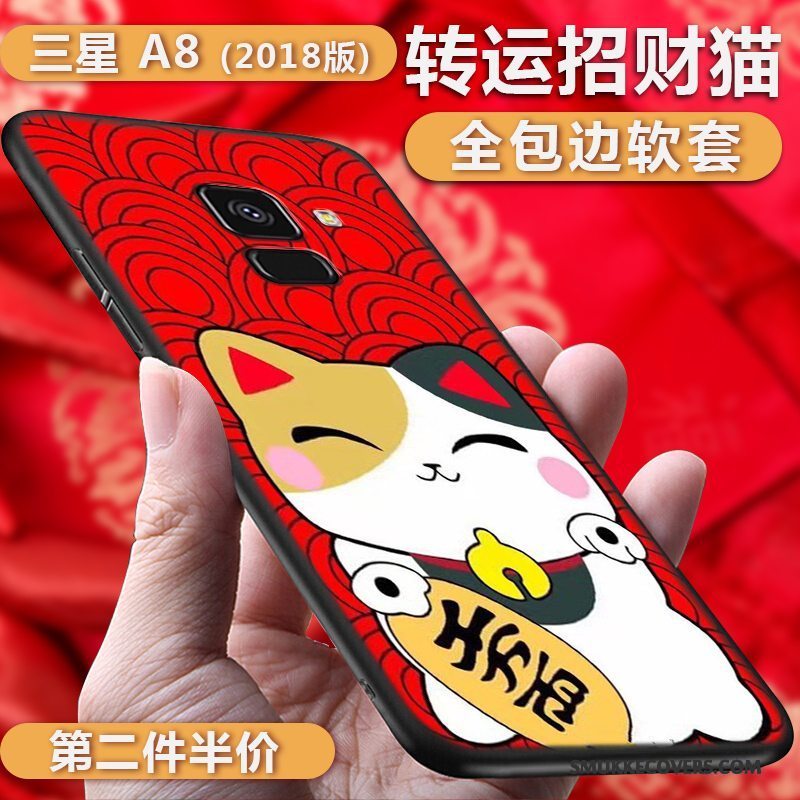 Etui Samsung Galaxy A8+ Beskyttelse Ny Kat, Cover Samsung Galaxy A8+ Blød Wealth Telefon