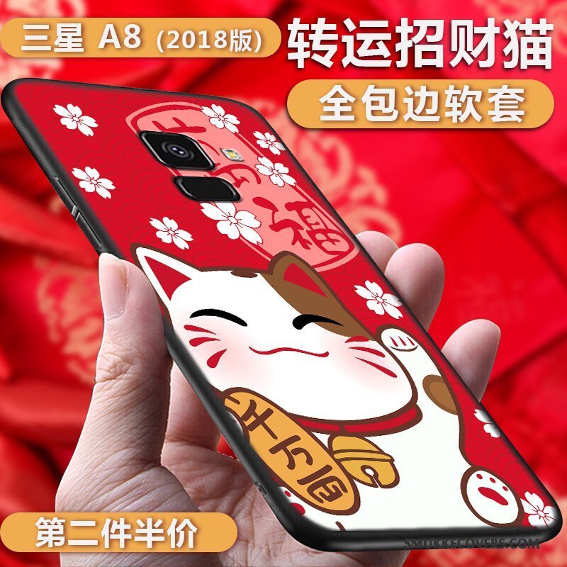 Etui Samsung Galaxy A8+ Beskyttelse Ny Kat, Cover Samsung Galaxy A8+ Blød Wealth Telefon