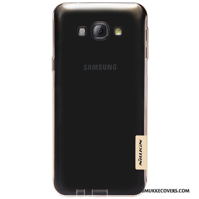 Etui Samsung Galaxy A8 Blød Gennemsigtig Guld, Cover Samsung Galaxy A8 Beskyttelse Telefonsort