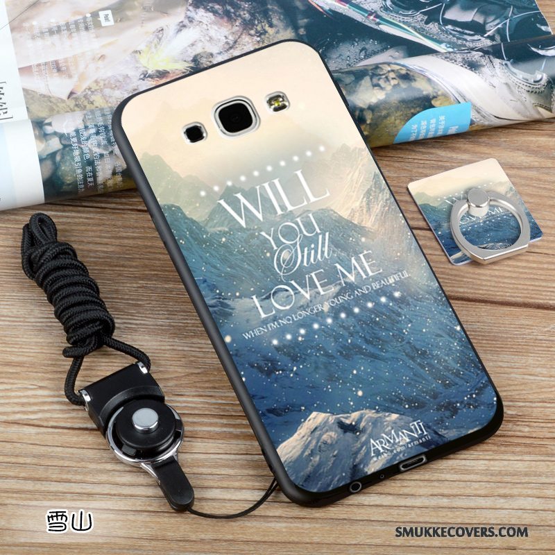 Etui Samsung Galaxy A8 Blød Nubuck Telefon, Cover Samsung Galaxy A8 Silikone Europa Sort