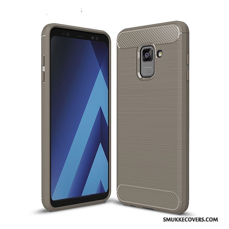 Etui Samsung Galaxy A8+ Blød Rød Anti-fald, Cover Samsung Galaxy A8+ Tasker Telefonfiber