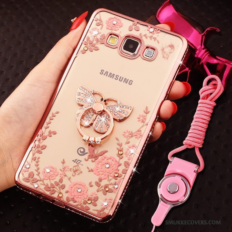 Etui Samsung Galaxy A8 Blød Telefonhængende Ornamenter, Cover Samsung Galaxy A8 Strass Trend Guld