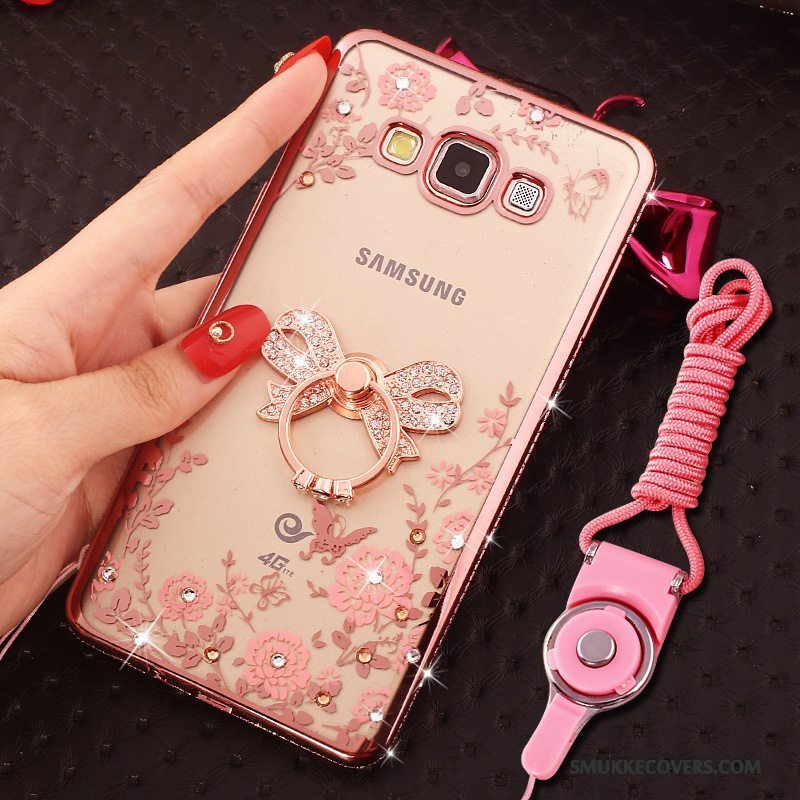 Etui Samsung Galaxy A8 Blød Telefonhængende Ornamenter, Cover Samsung Galaxy A8 Strass Trend Guld