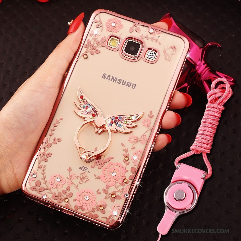 Etui Samsung Galaxy A8 Blød Telefonhængende Ornamenter, Cover Samsung Galaxy A8 Strass Trend Guld