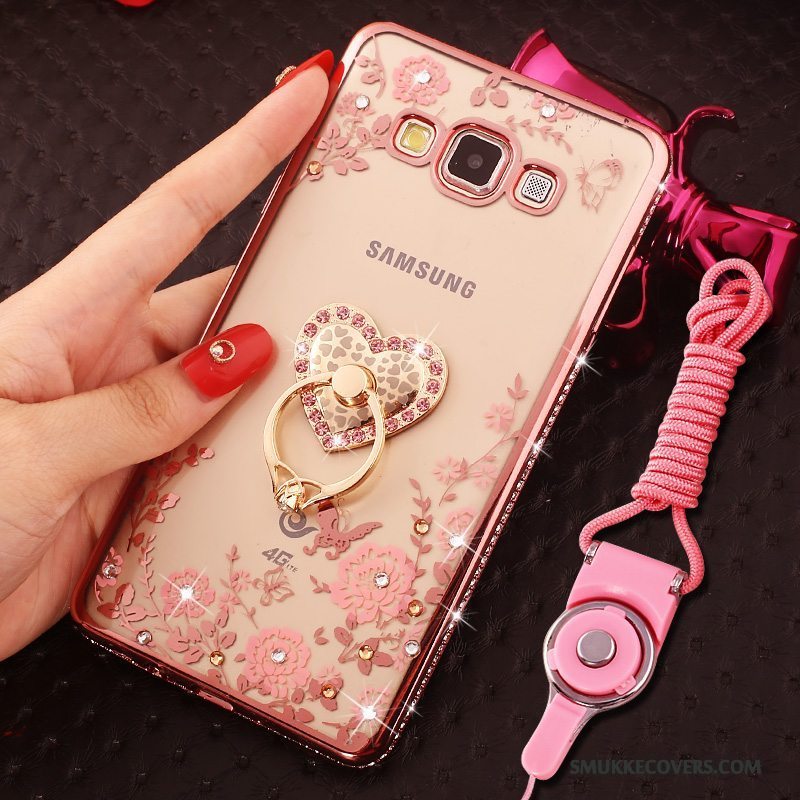 Etui Samsung Galaxy A8 Blød Telefonhængende Ornamenter, Cover Samsung Galaxy A8 Strass Trend Guld