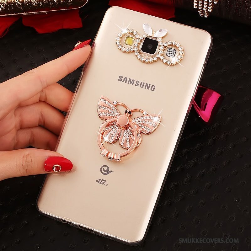 Etui Samsung Galaxy A8 Blød Trend Telefon, Cover Samsung Galaxy A8 Strass Lyserød