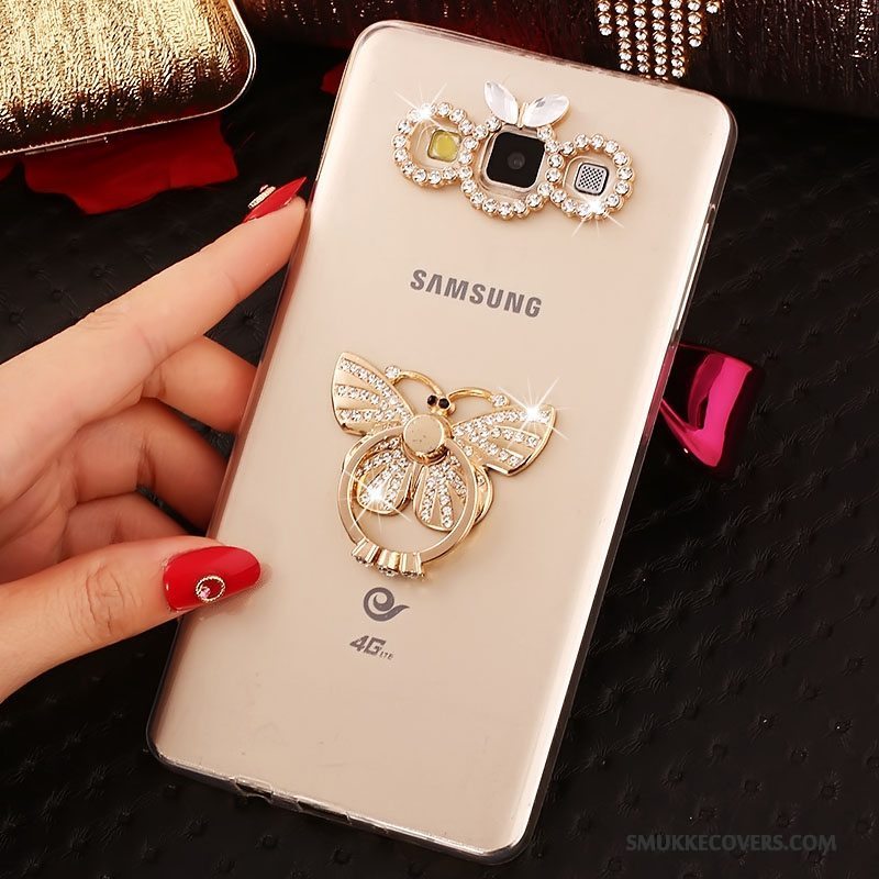 Etui Samsung Galaxy A8 Blød Trend Telefon, Cover Samsung Galaxy A8 Strass Lyserød