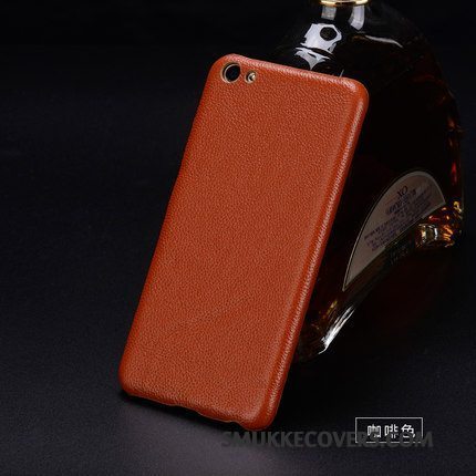 Etui Samsung Galaxy A8+ Læder Hård Orange, Cover Samsung Galaxy A8+ Luksus Tilpas Telefon