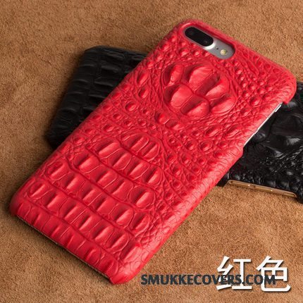 Etui Samsung Galaxy A8+ Læder Krokodille Tredimensionale, Cover Samsung Galaxy A8+ Beskyttelse Mønster Rød