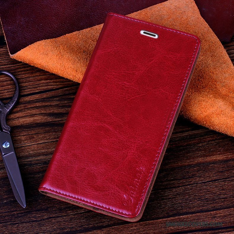 Etui Samsung Galaxy A8 Læder Rød, Cover Samsung Galaxy A8 Beskyttelse