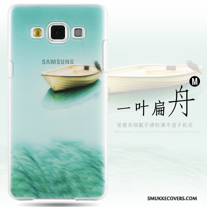 Etui Samsung Galaxy A8 Malet Hård Anti-fald, Cover Samsung Galaxy A8 Beskyttelse Grøn Nubuck