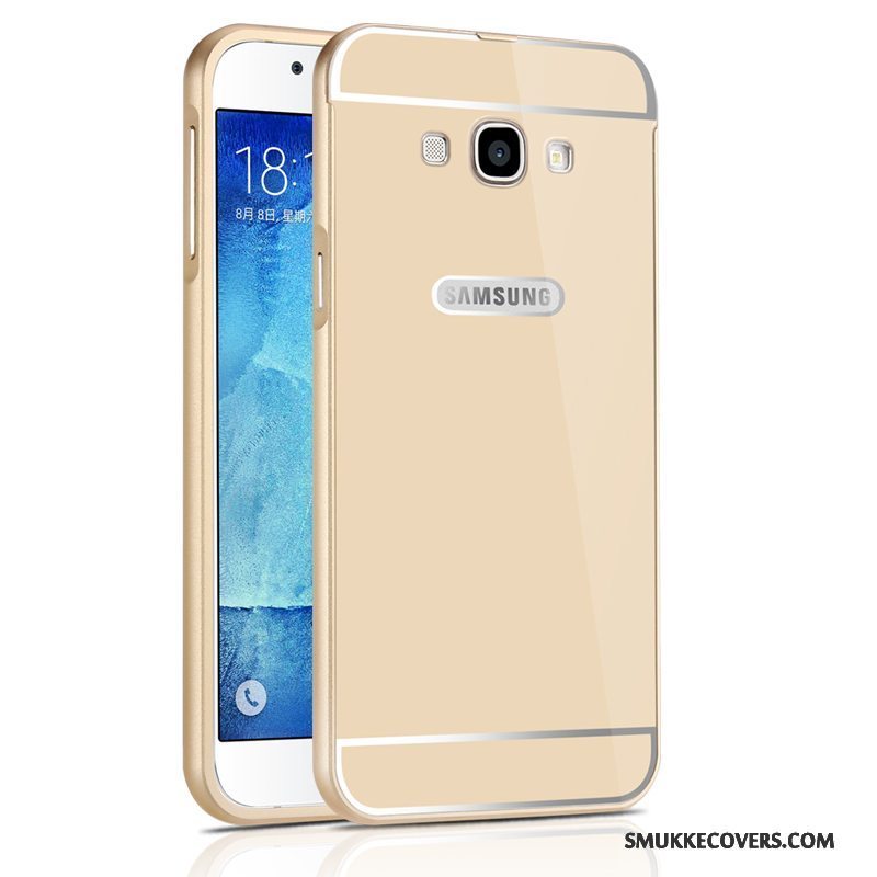 Etui Samsung Galaxy A8 Metal Telefonsølv, Cover Samsung Galaxy A8 Anti-fald Ramme