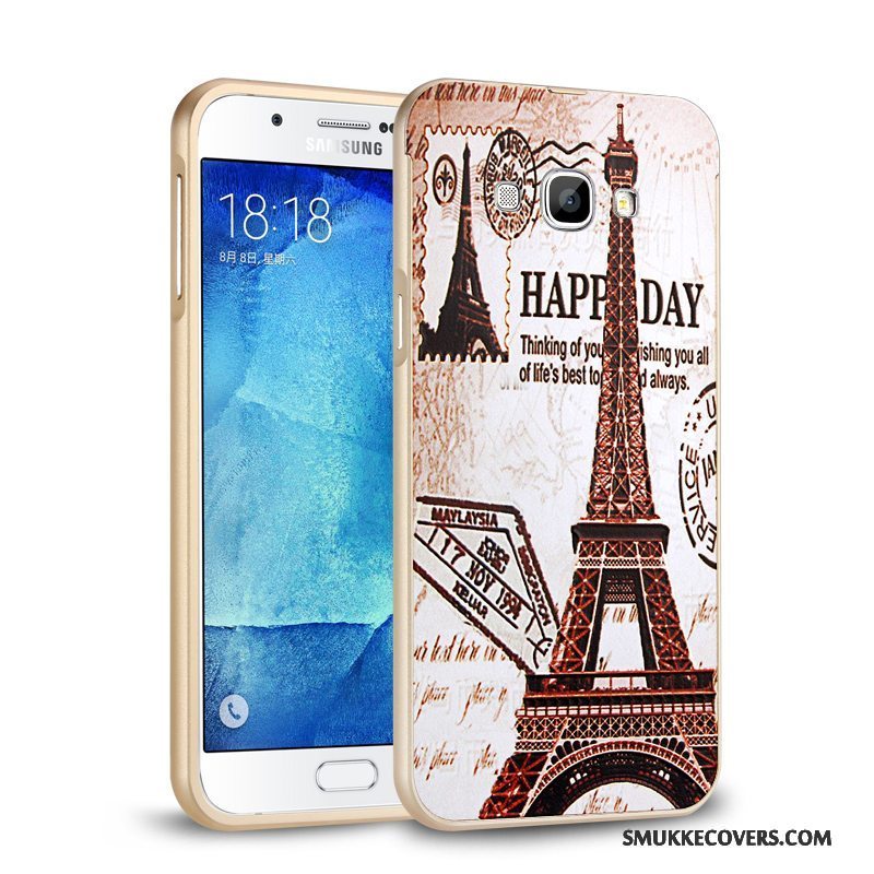 Etui Samsung Galaxy A8 Metal Telefonsølv, Cover Samsung Galaxy A8 Anti-fald Ramme