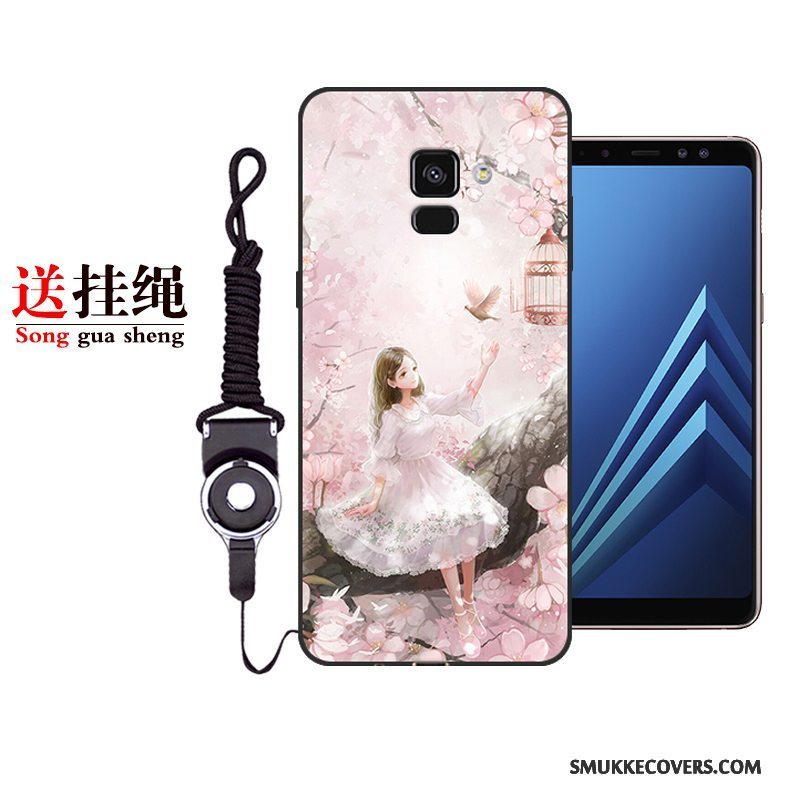 Etui Samsung Galaxy A8+ Silikone Lilla Anti-fald, Cover Samsung Galaxy A8+ Beskyttelse