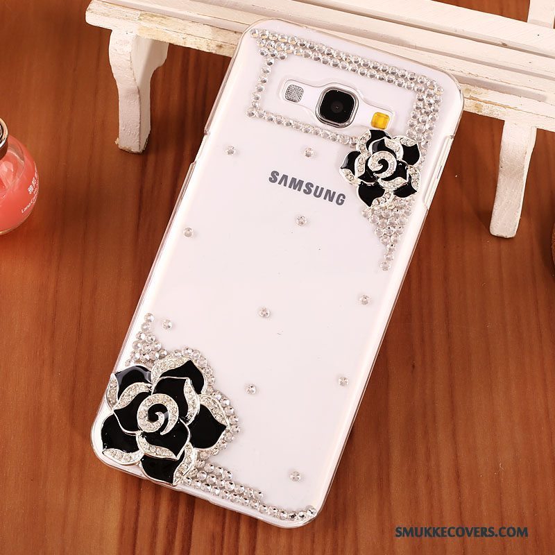 Etui Samsung Galaxy A8 Strass Sort Telefon, Cover Samsung Galaxy A8 Beskyttelse Hård Gennemsigtig