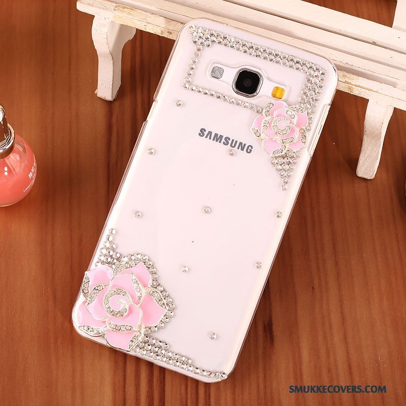 Etui Samsung Galaxy A8 Strass Sort Telefon, Cover Samsung Galaxy A8 Beskyttelse Hård Gennemsigtig