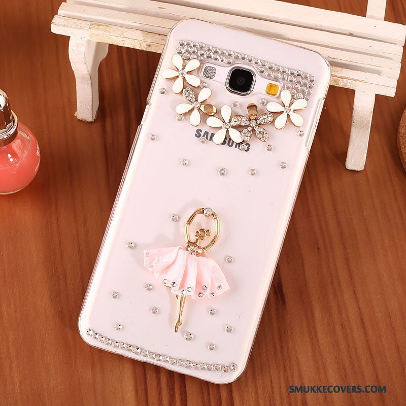 Etui Samsung Galaxy A8 Strass Sort Telefon, Cover Samsung Galaxy A8 Beskyttelse Hård Gennemsigtig