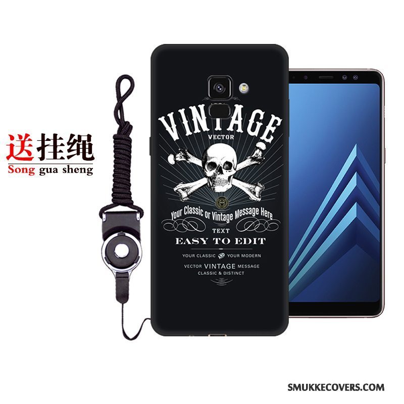 Etui Samsung Galaxy A8+ Tasker Af Personlighed Telefon, Cover Samsung Galaxy A8+ Beskyttelse Sort Anti-fald