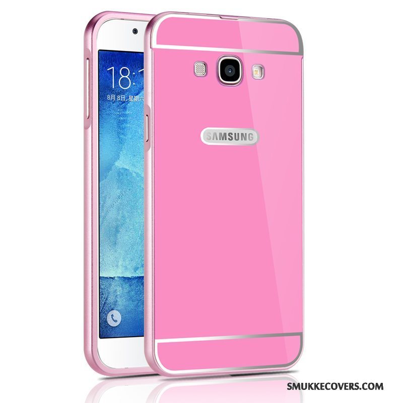Etui Samsung Galaxy A8 Tasker Guld Telefon, Cover Samsung Galaxy A8 Metal Anti-fald Ramme