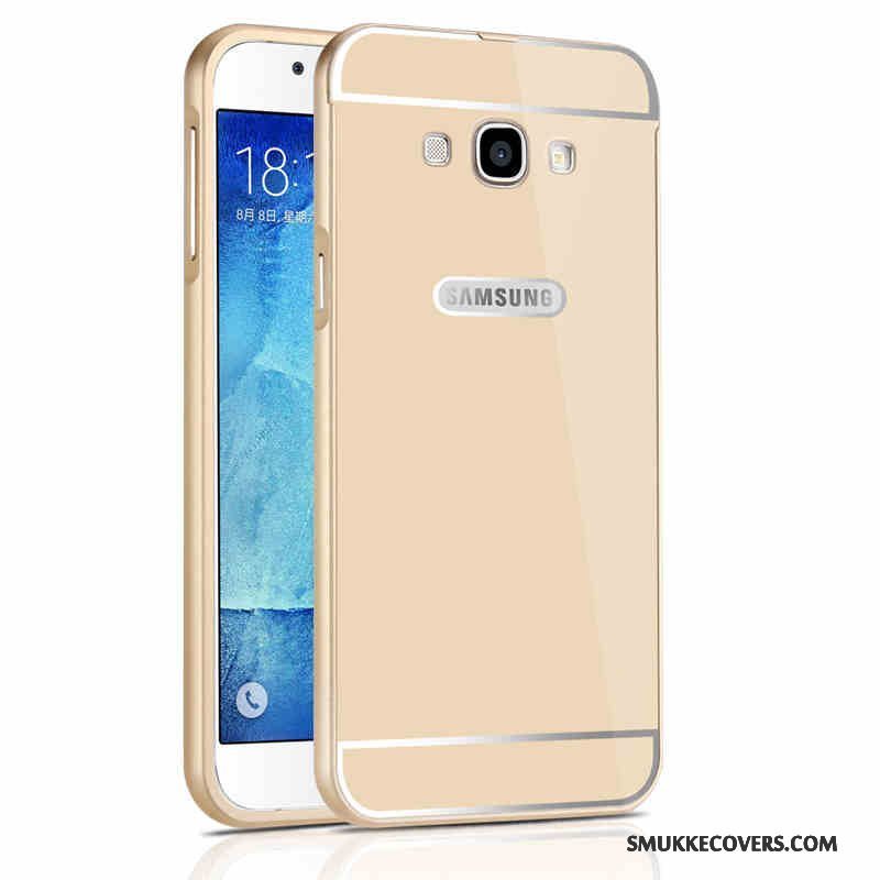 Etui Samsung Galaxy A8 Tasker Guld Telefon, Cover Samsung Galaxy A8 Metal Anti-fald Ramme