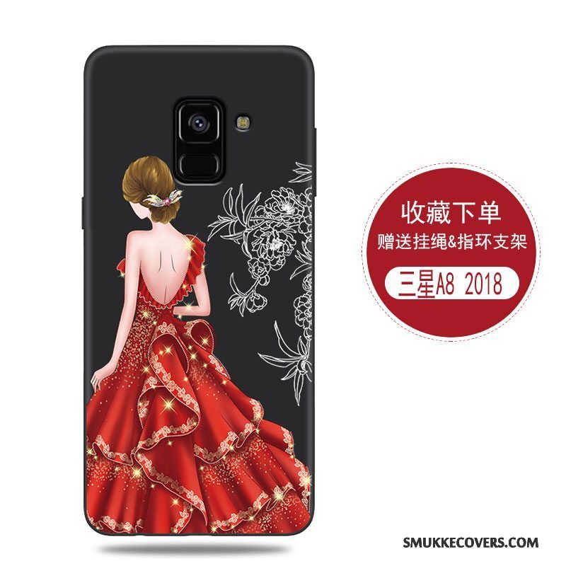 Etui Samsung Galaxy A8+ Tasker Rød Anti-fald, Cover Samsung Galaxy A8+ Beskyttelse Telefonaf Personlighed
