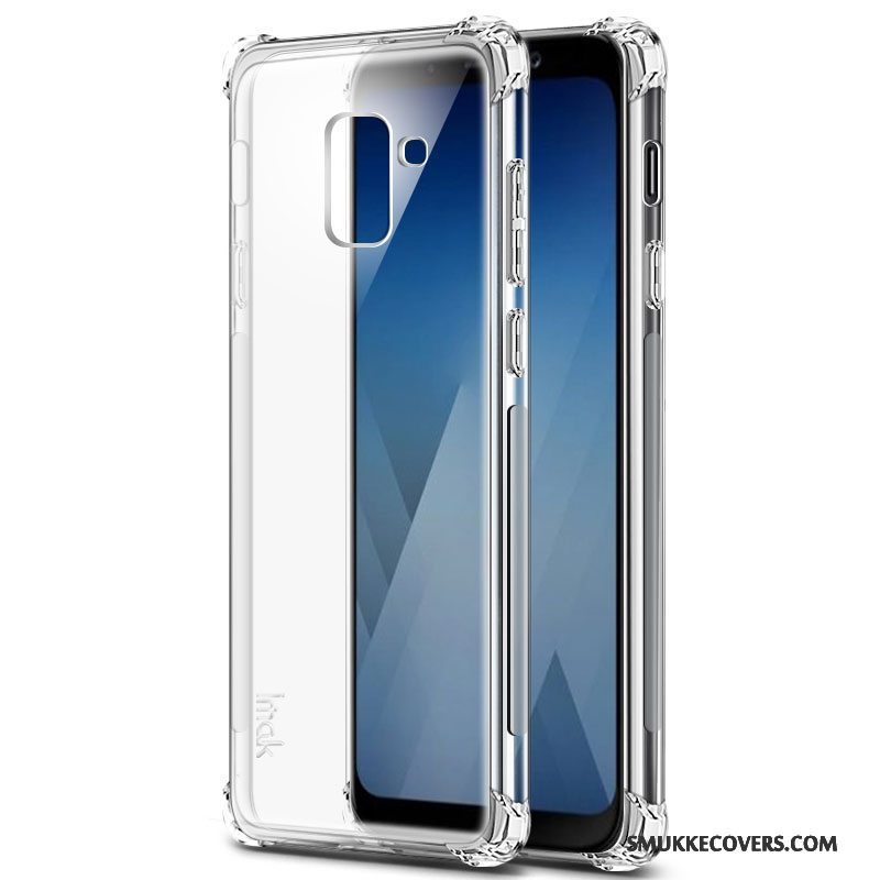 Etui Samsung Galaxy A8+ Tasker Telefonanti-fald, Cover Samsung Galaxy A8+ Beskyttelse Sort Nubuck