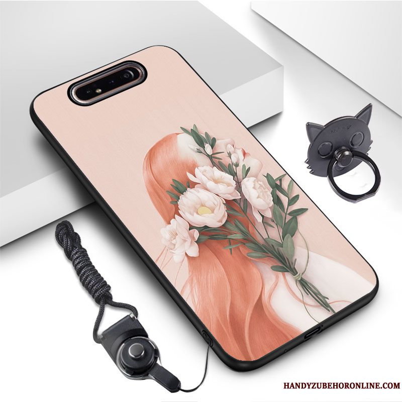 Etui Samsung Galaxy A80 Beskyttelse Trend Grøn, Cover Samsung Galaxy A80 Blød Nubuck Telefon