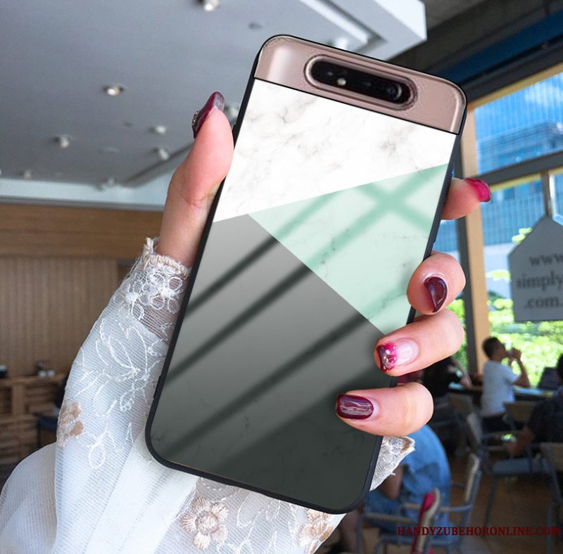 Etui Samsung Galaxy A80 Blød Telefonvind, Cover Samsung Galaxy A80 Silikone Grøn Spejl