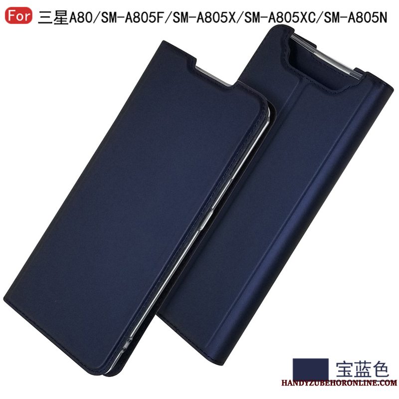 Etui Samsung Galaxy A80 Folio Af Personlighed Sort, Cover Samsung Galaxy A80 Tasker Telefonkort