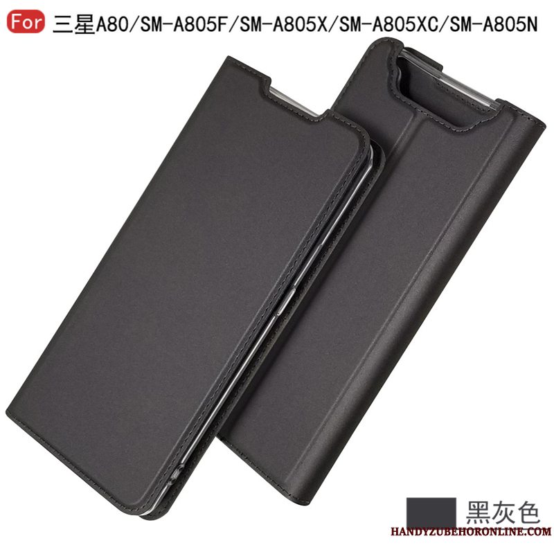 Etui Samsung Galaxy A80 Folio Af Personlighed Sort, Cover Samsung Galaxy A80 Tasker Telefonkort