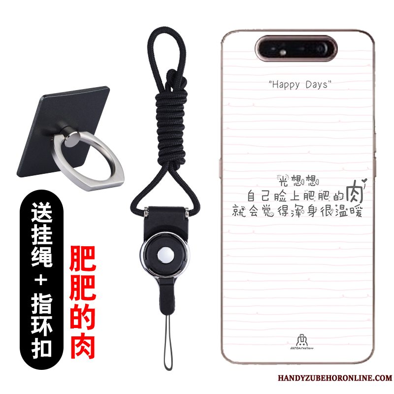 Etui Samsung Galaxy A80 Silikone Gennemsigtig Lyserød, Cover Samsung Galaxy A80 Beskyttelse Telefonanti-fald