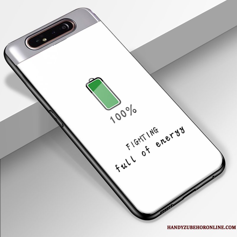 Etui Samsung Galaxy A80 Silikone Simple Tilpas, Cover Samsung Galaxy A80 Beskyttelse Lyserød Glas