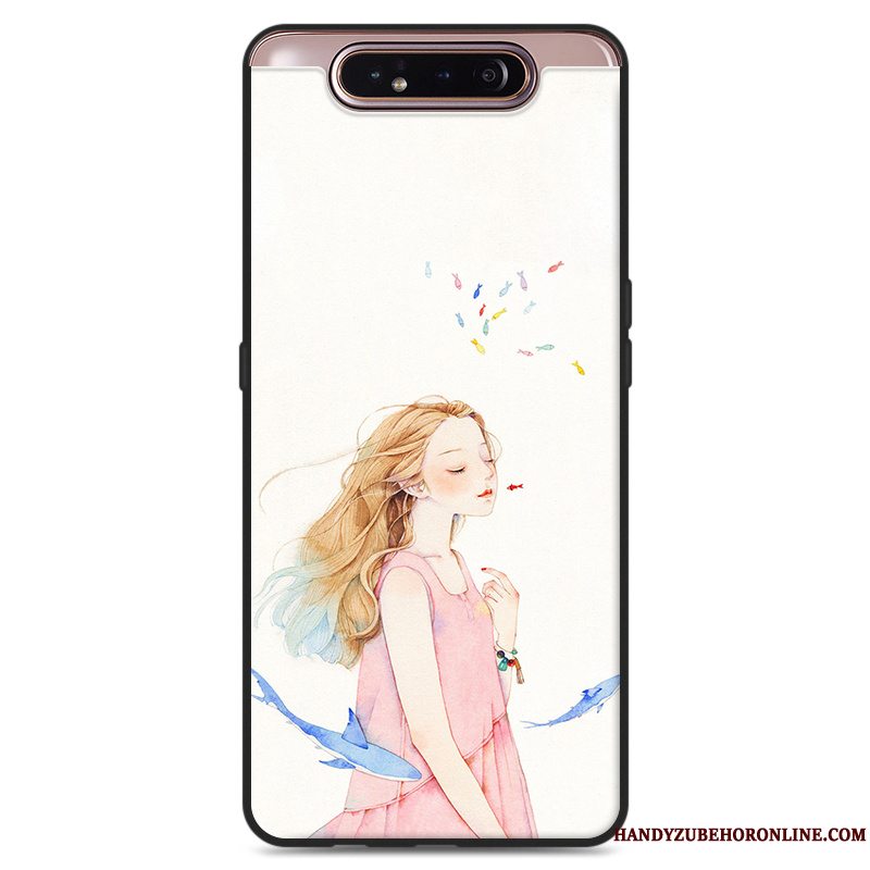 Etui Samsung Galaxy A80 Silikone Vind Frisk, Cover Samsung Galaxy A80 Hængende Ornamenter Grøn