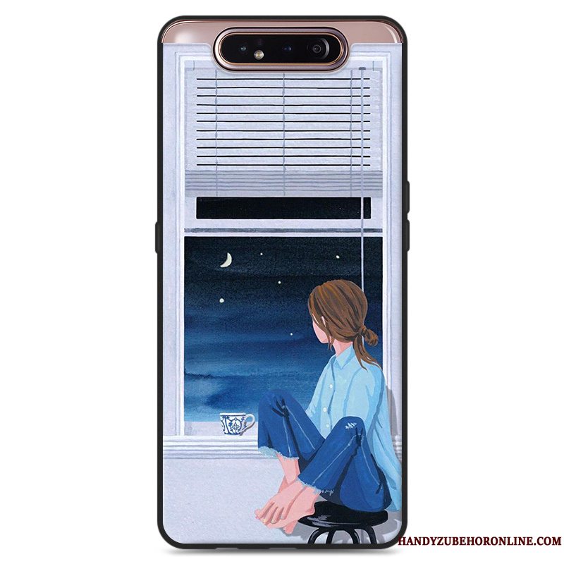 Etui Samsung Galaxy A80 Silikone Vind Frisk, Cover Samsung Galaxy A80 Hængende Ornamenter Grøn