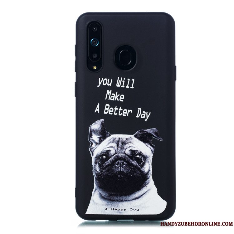 Etui Samsung Galaxy A8s Blød Telefonnubuck, Cover Samsung Galaxy A8s Cartoon Hængende Ornamenter Sort