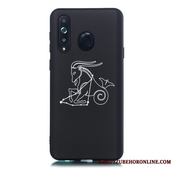 Etui Samsung Galaxy A8s Blød Telefonnubuck, Cover Samsung Galaxy A8s Cartoon Hængende Ornamenter Sort